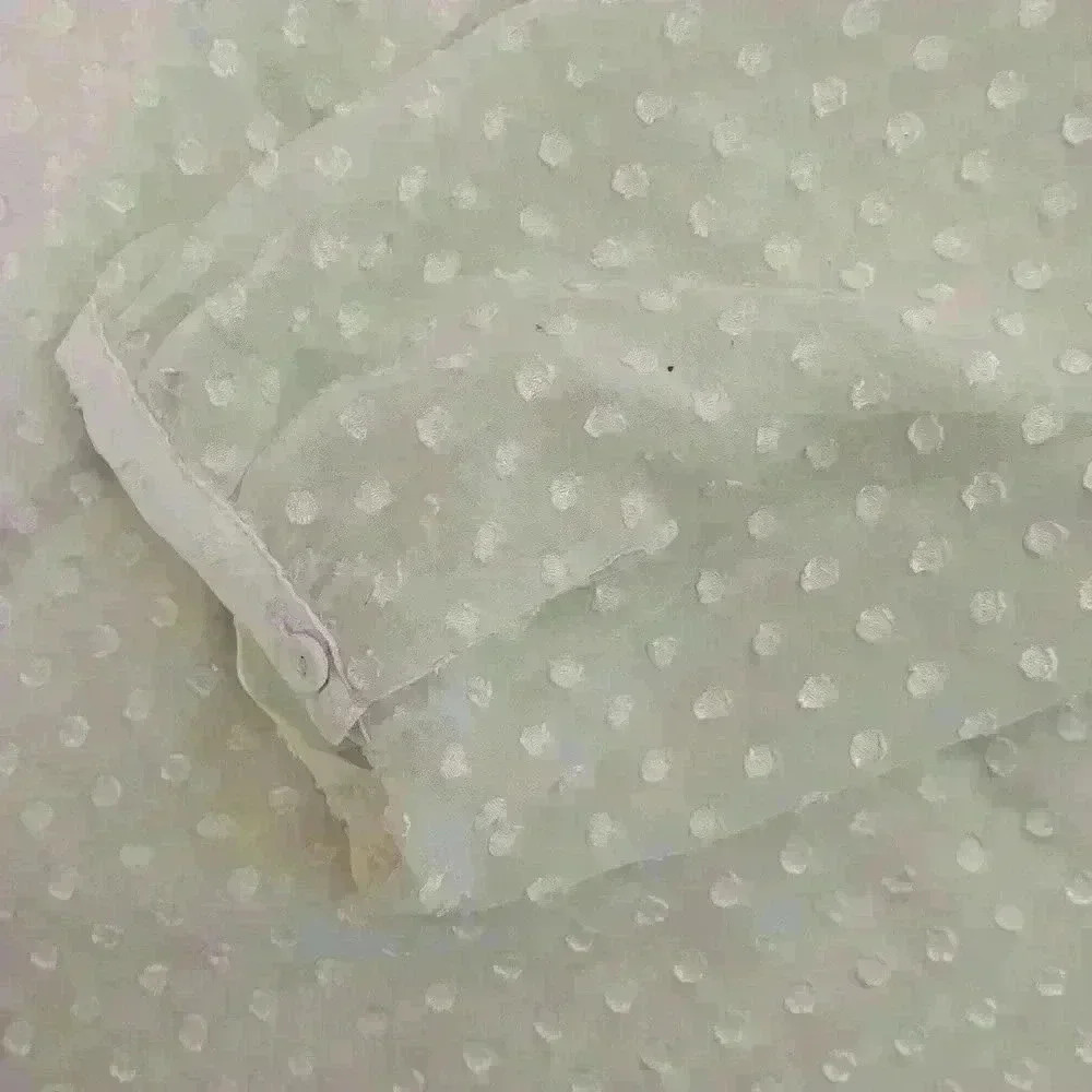 🌻The Limited Polka Dot Sheer Shirt Green/Mint Black - Picture 3 of 5